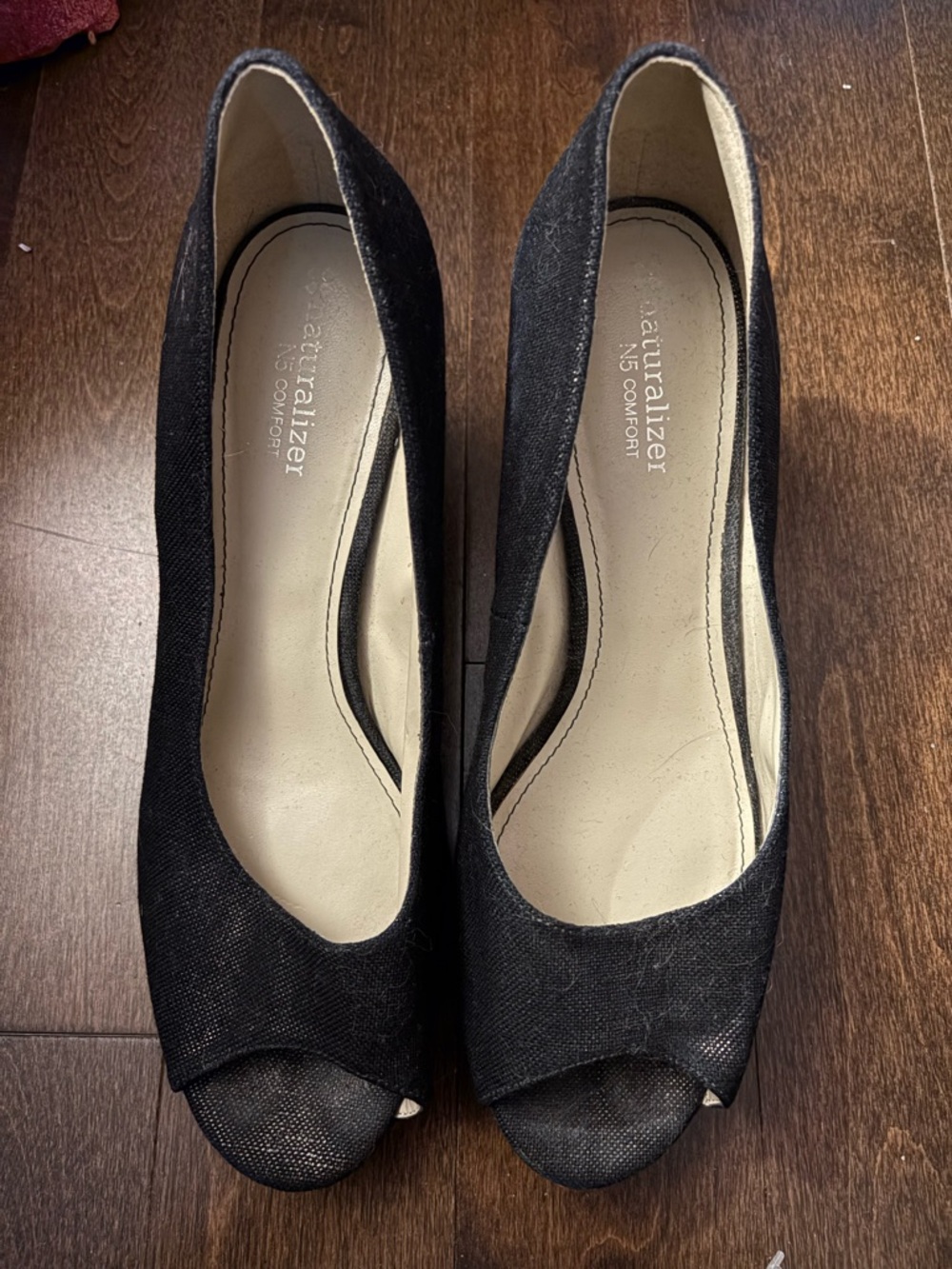 Naturalizer Women's Blue Denim Peep Toe Heels